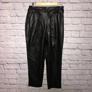 Paige Melila vegan leather pants womens size 4 black crop straight high rise